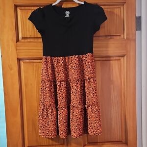 Stylish Black and Orange Kids Dress